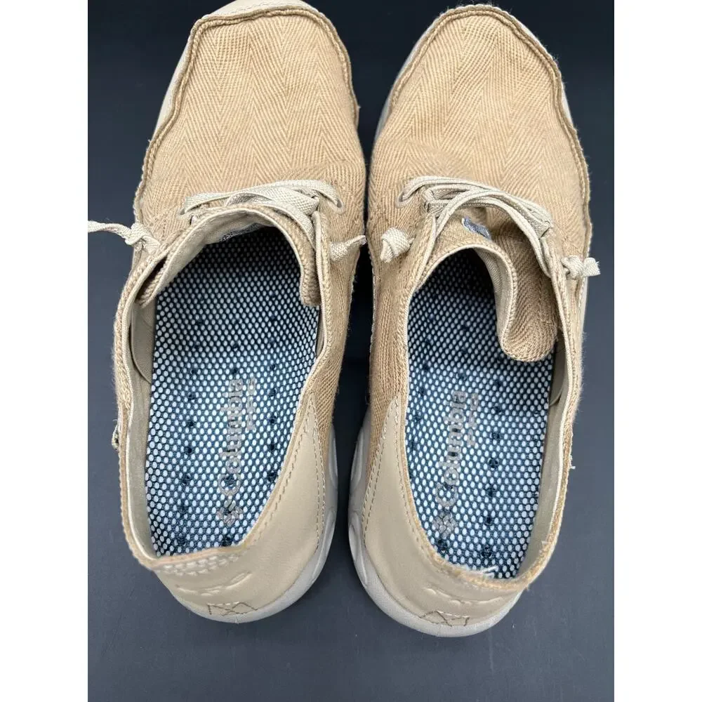 Columbia Bahama Vent Men's Laced Boat Deck Shoes Beige SIZE 8.5 #100